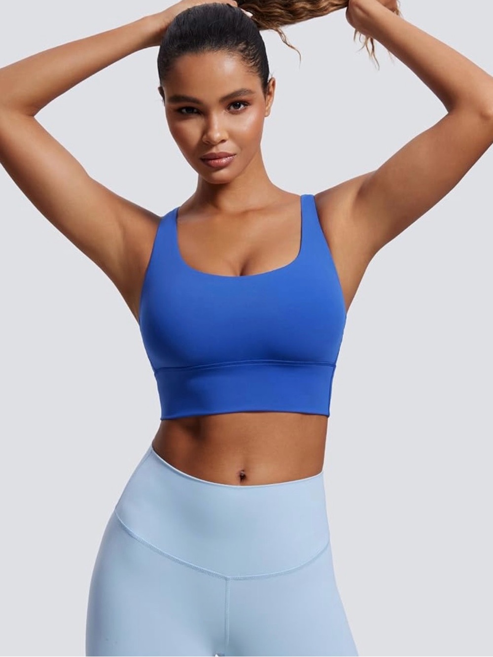 CRZ YOGA Royal Blue Scoop-Neck Crop Sports Bra